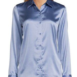 Antonio Melani Long Sleeve Stretch Silk Charmeuse Size L - NWT